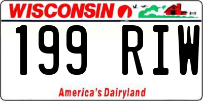WI license plate 199RIW