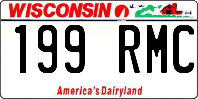 WI license plate 199RMC