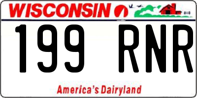WI license plate 199RNR