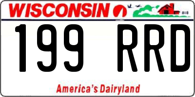 WI license plate 199RRD