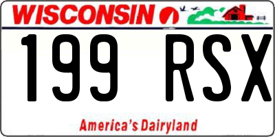 WI license plate 199RSX