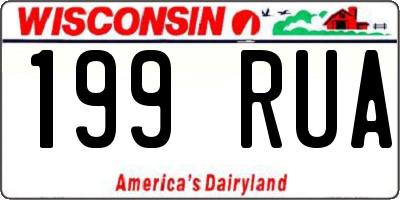 WI license plate 199RUA