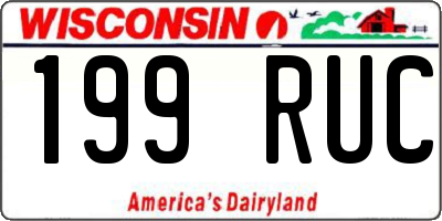 WI license plate 199RUC