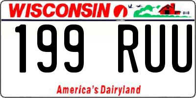 WI license plate 199RUU