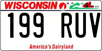 WI license plate 199RUV