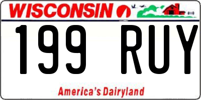WI license plate 199RUY