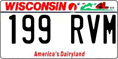 WI license plate 199RVM