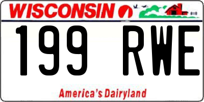 WI license plate 199RWE