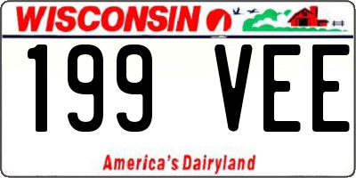 WI license plate 199VEE
