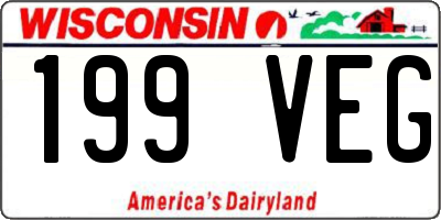 WI license plate 199VEG