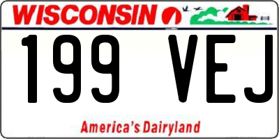 WI license plate 199VEJ