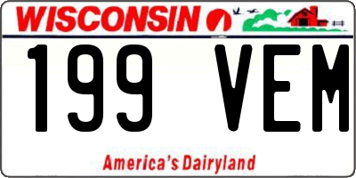 WI license plate 199VEM