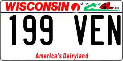 WI license plate 199VEN
