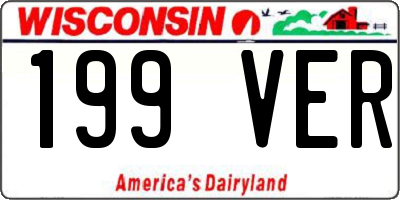 WI license plate 199VER
