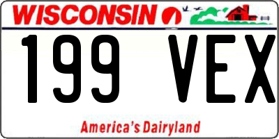 WI license plate 199VEX