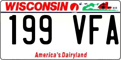 WI license plate 199VFA