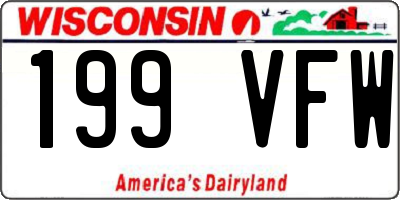 WI license plate 199VFW