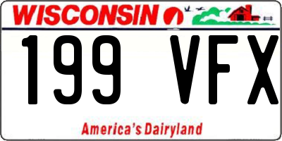 WI license plate 199VFX