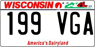 WI license plate 199VGA