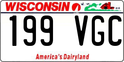 WI license plate 199VGC