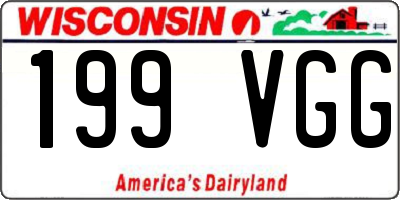 WI license plate 199VGG