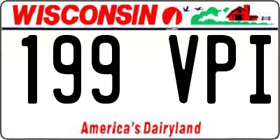 WI license plate 199VPI