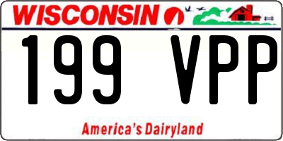 WI license plate 199VPP