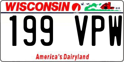 WI license plate 199VPW