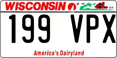 WI license plate 199VPX
