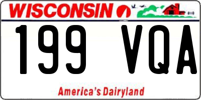 WI license plate 199VQA
