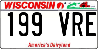 WI license plate 199VRE