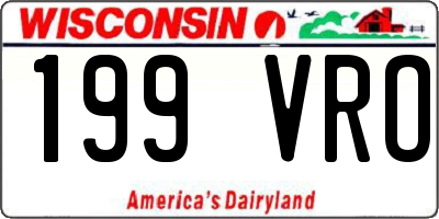 WI license plate 199VRO