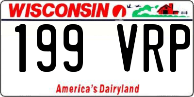WI license plate 199VRP