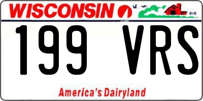 WI license plate 199VRS