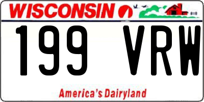 WI license plate 199VRW