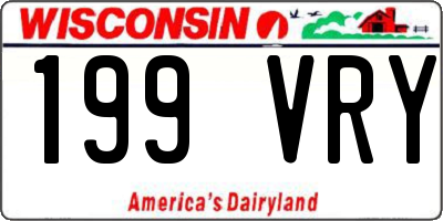 WI license plate 199VRY