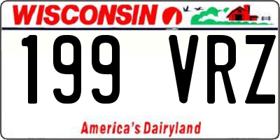 WI license plate 199VRZ