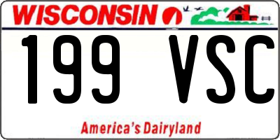 WI license plate 199VSC