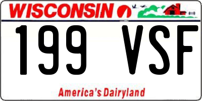 WI license plate 199VSF