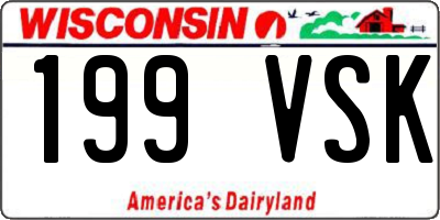 WI license plate 199VSK