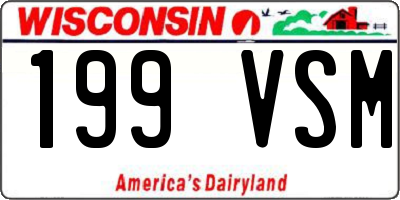 WI license plate 199VSM