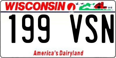 WI license plate 199VSN