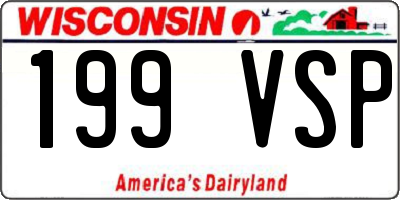 WI license plate 199VSP