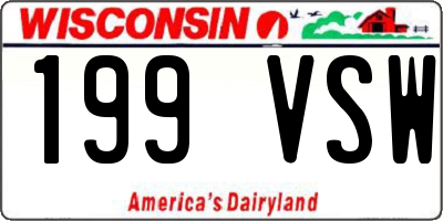 WI license plate 199VSW