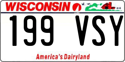 WI license plate 199VSY