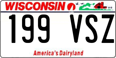 WI license plate 199VSZ