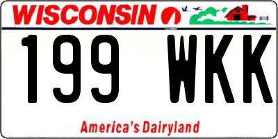 WI license plate 199WKK