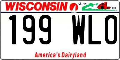 WI license plate 199WLO