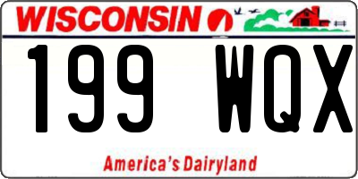 WI license plate 199WQX