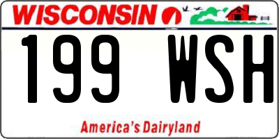 WI license plate 199WSH